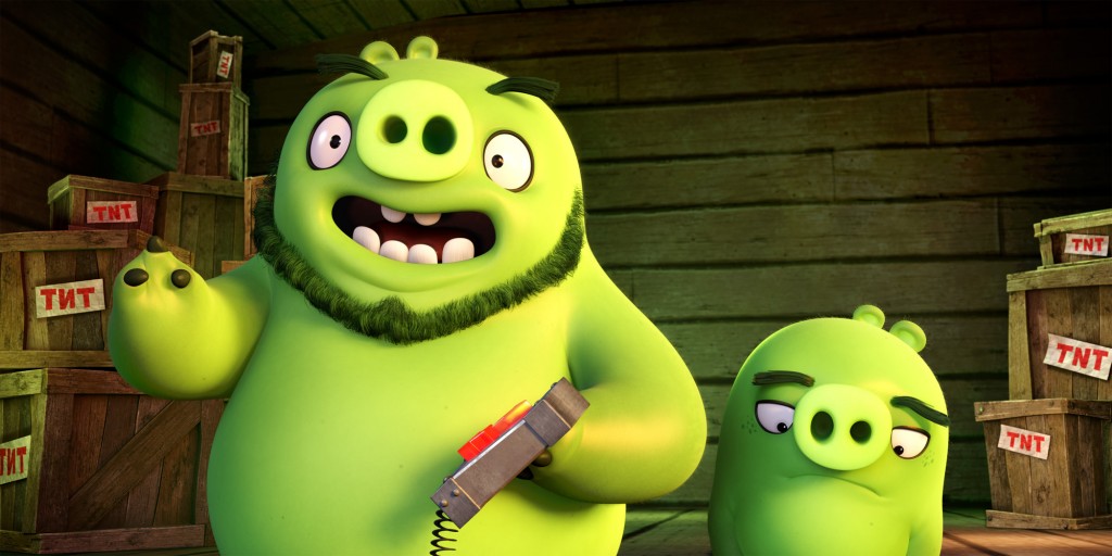 The arrival of Leonard (Bill Hader), the spokesman for the pigs, and his top aide, Ross (Tony Hale) in Columbia Pictures and Rovio Animation's ANGRY BIRDS.