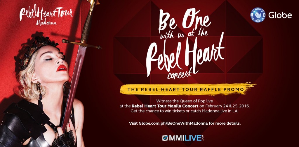 Globe Madonna Rebel Heart Tour Raffle Promo