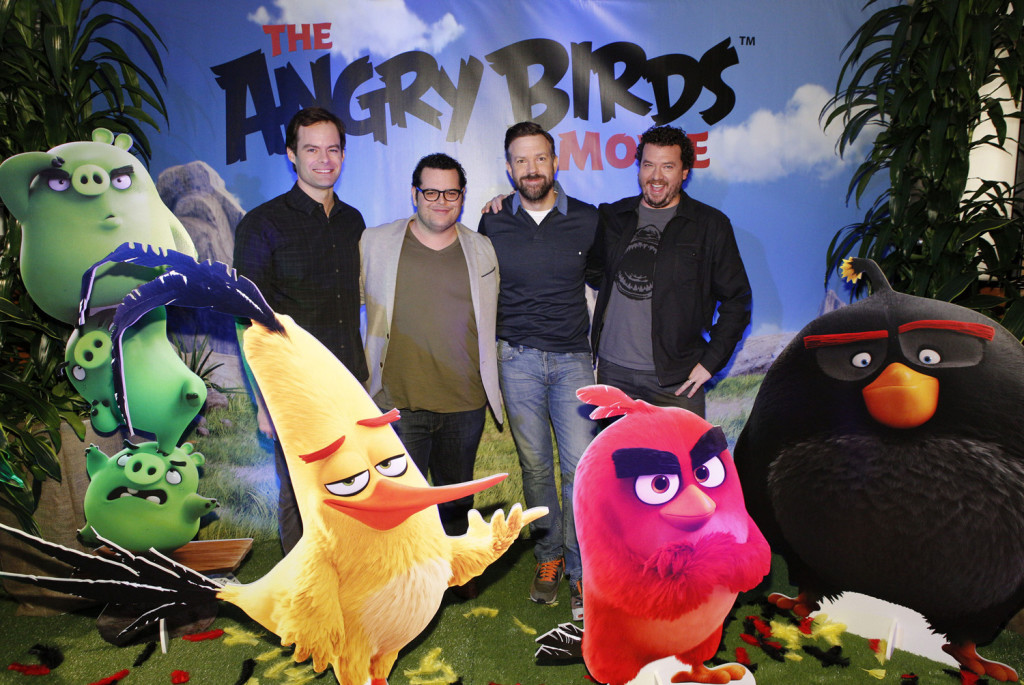 Culver City, CA -- February 23, 2016: Bill Hader, Josh Gad, Jason Sudeikis and Danny McBride at a Photo Call for a “Sneak Beak” of Columbia Pictures and Rovio Animations’ ANGRY BIRDS at Sony Pictures Studios.