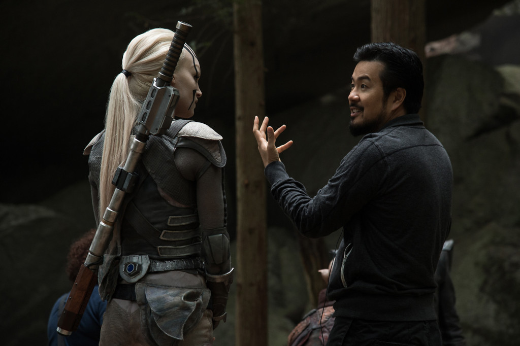 Left to right: Sofia Boutella and Director Justin Lin on the set of Star Trek Beyond from Paramount Pictures, Skydance, Bad Robot, Sneaky Shark and Perfect Storm Entertainment