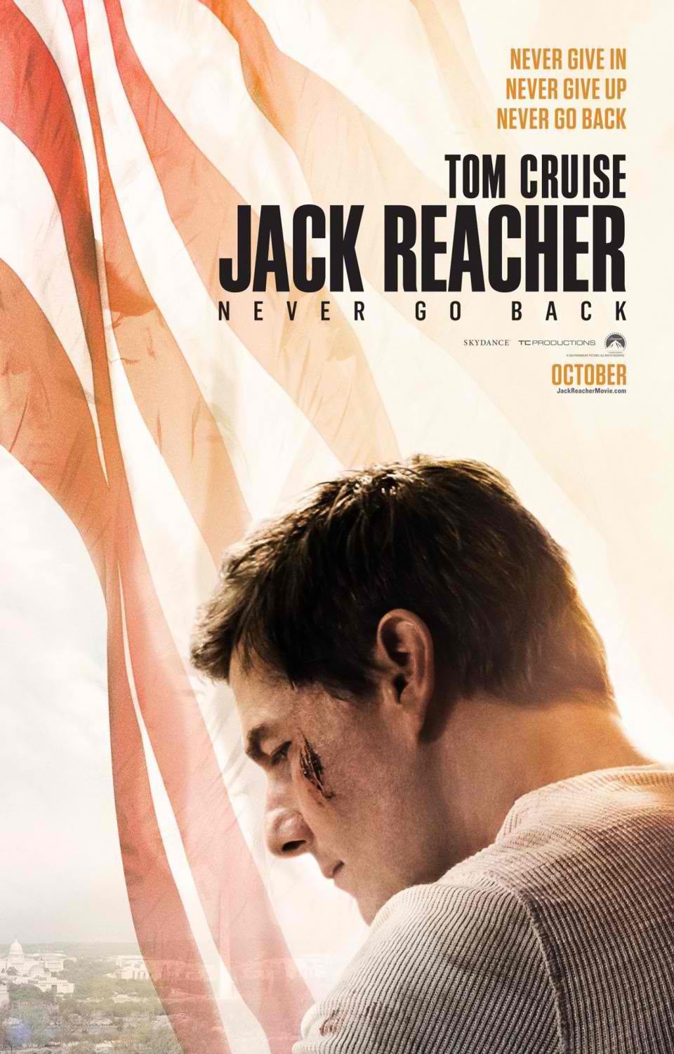Cruise goes solo in U.S. posters of “JACK REACHER: NEVER GO BACK”