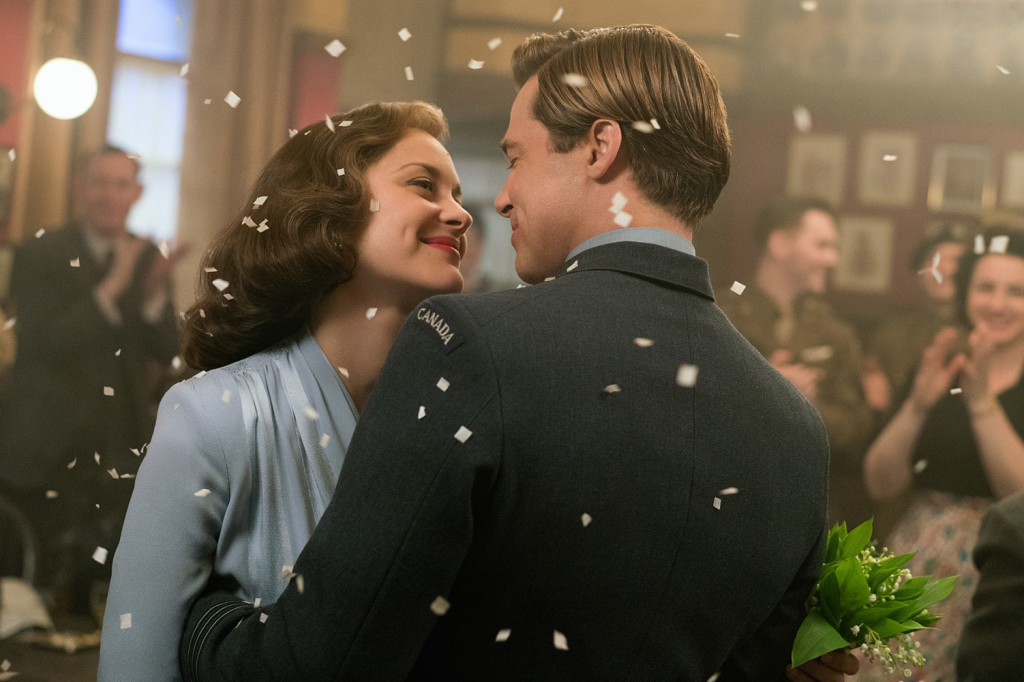 Brad Pitt plays Max Vatan and Marion Cotillard plays Marianne Beausejour in Allied from Paramount Pictures.