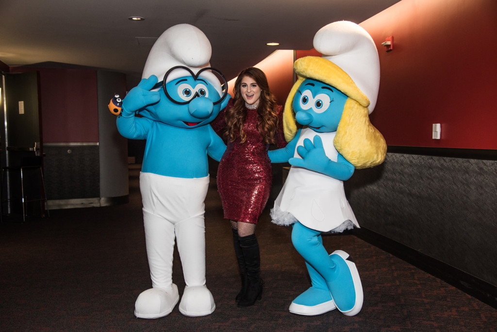 Backstage with Brainy, Meghan Trainor and Smurfette at Jingle Ball 2016 for Columbia Pictures and Sony Picture Animations' SMURFS: THE LOST VILLAGE.