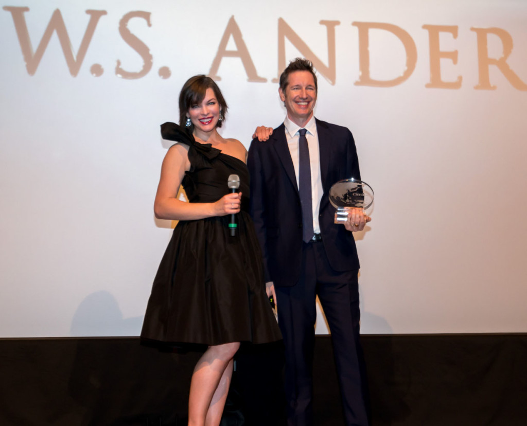 Milla Jovovich and Director Paul W.S. Anderson receive the 2016 CineAsia Franchise Award.