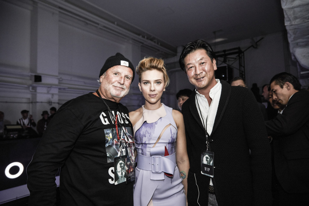 Avi Arad and Scarlett Johansson attend the Ghost in the Shell Fan Event at Tabloid in Tokyo, Japan November 13, 2016