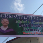 Supportive Filipino dad accidentally misspells “Pharmacy” in son’s banner