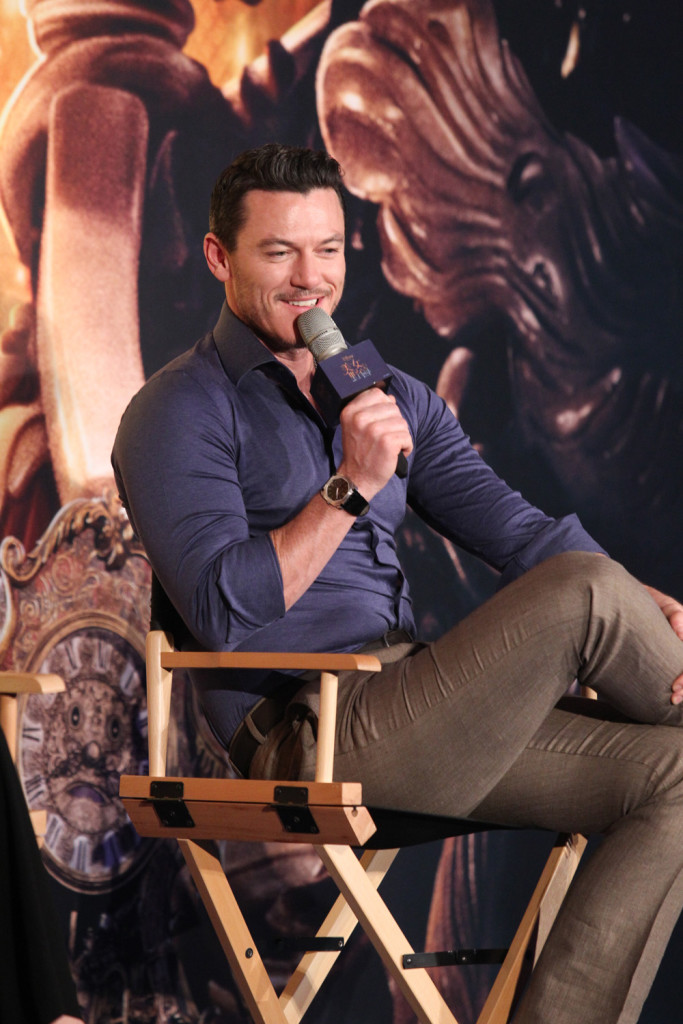 Luke Evans attended the Beauty and the Beast Press Conference in Shanghai.