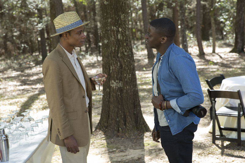 (L to R) Logan (LAKEITH STANFIELD) meets Chris (DANIEL KALUUYA) in Universal Pictures’ “Get Out,” a speculative thriller from Blumhouse (producers of “The Visit,” “Insidious” series and “The Gift”) and the mind of Jordan Peele.  When a young African-American man visits his white girlfriend’s family estate, he becomes ensnared in a more sinister real reason for the invitation.