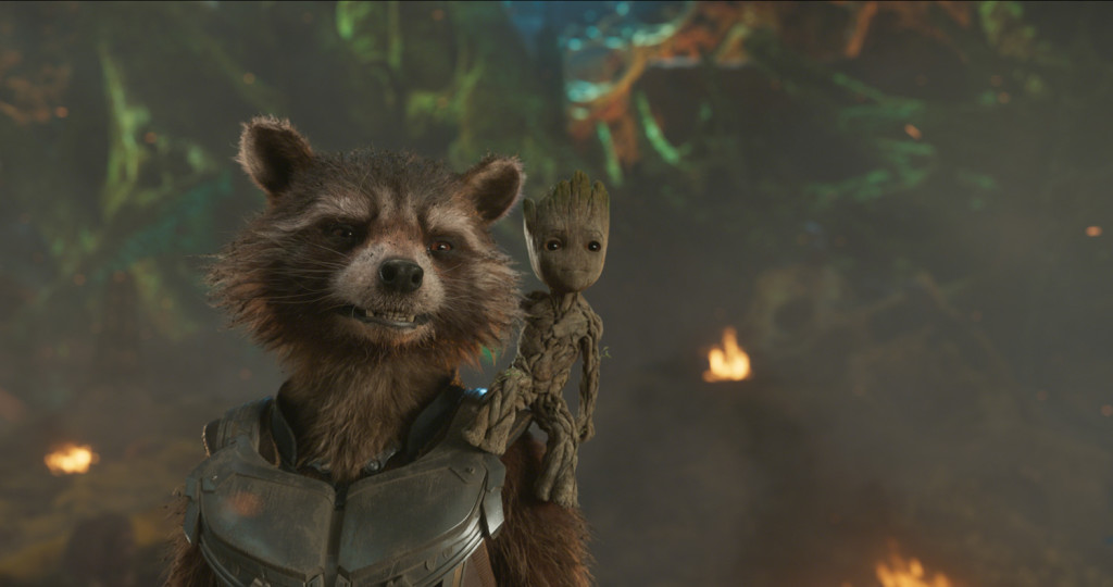 Guardians Of The Galaxy Vol. 2 L to R: Rocket (Voiced by Bradley Cooper) and Groot (Voiced by Vin Diesel) Ph: Film Frame ©Marvel Studios 2017
