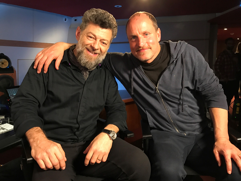 andy serkis and woody harrelson in WAR OF THE PLANET OF THE APES_ live q&a facebook