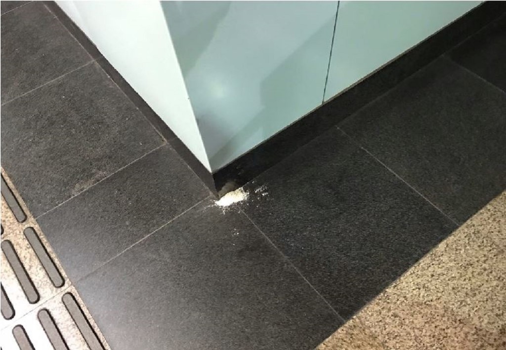 Powder Substance at the Woodleigh MRT station