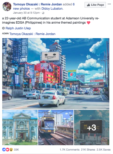 Makoto Shinkai, anime, Manila. Justin Ulep, Photoshop