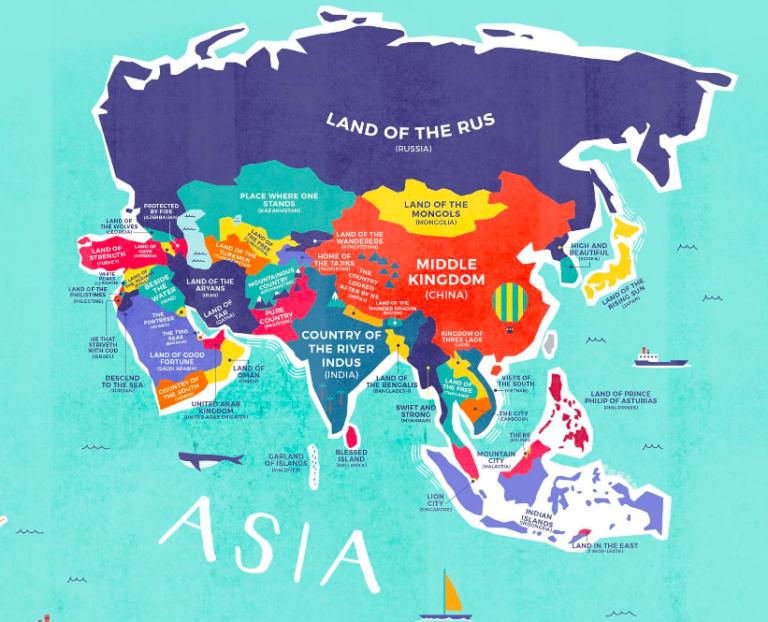 Learn the literal translation of country names with this interesting map