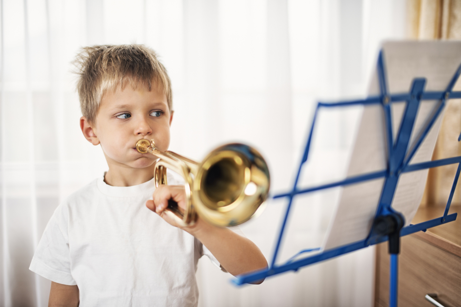 Boy playing Trumpet