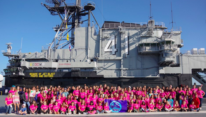 Girls learn how to be pilots aboard USS Midway Museum