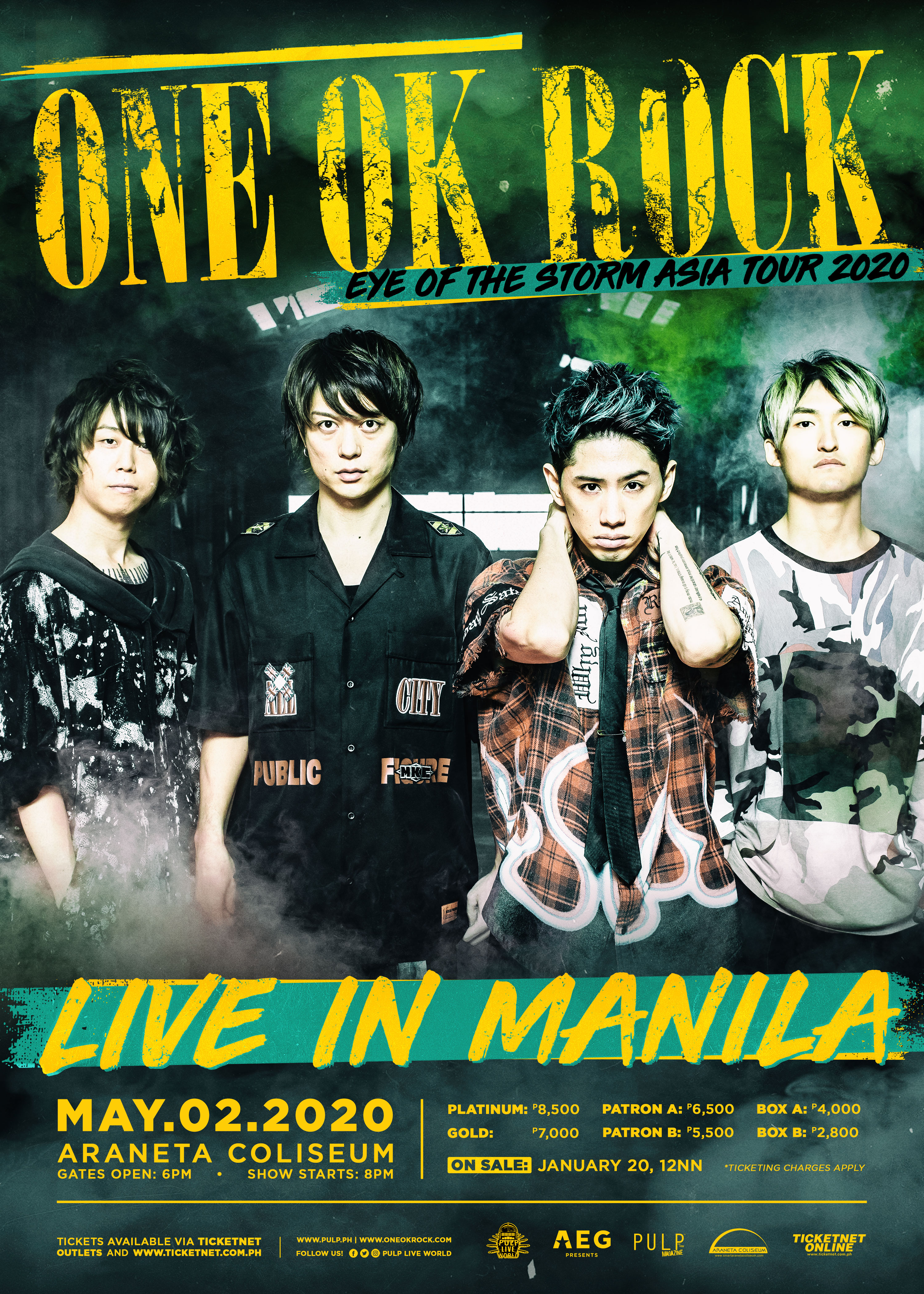 One OK Rock are taking their 'Eye of the Storm Asia Tour 2020' Live in