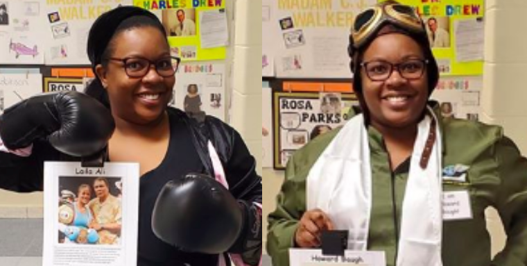 Teacher dressed up as different black leaders