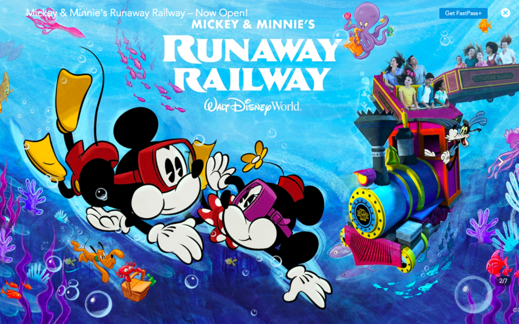 Mickey and Minnie's Runaway Railway, Disney World