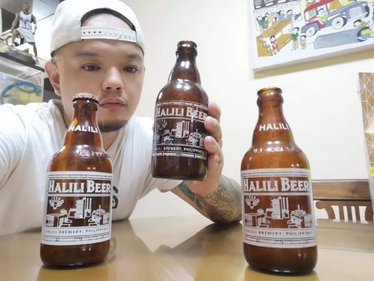 Mark Anthony Kyle Gianan and his prized Halili Beer bottles collection