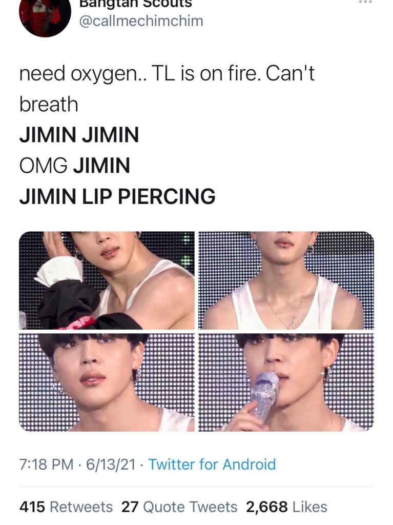 Jimin lip piercing