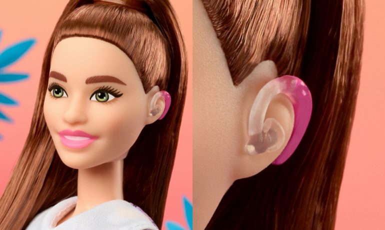 barbie hearing aids, barbie, doll, hearing aids, representation in children's toys