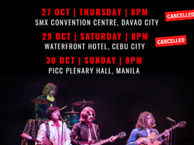 The Bootleg Beatles cancels Davao and Cebu concerts, Manila concert to push through