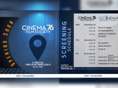 Cinema ’76 Film Society reopens new branch with QCinema International Film Festival