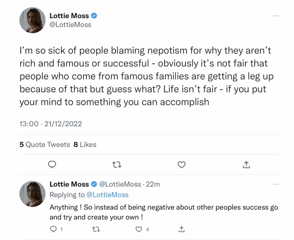 Lottie Moss tweets 1
