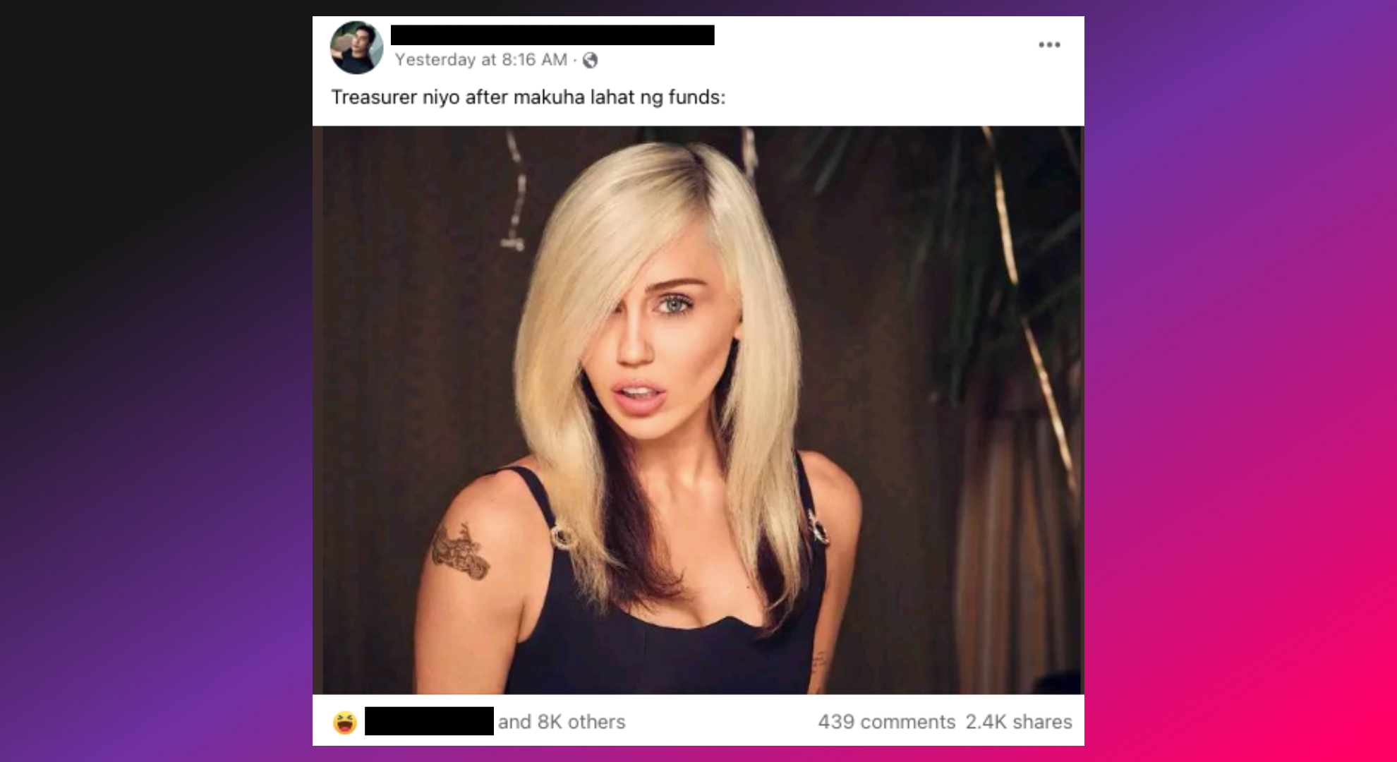 LOOK: Filipinos poke fun at Miley Cyrus' 'Mes Hart' viral photo