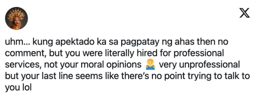 Filipino X community comment