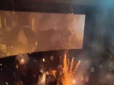Bollywood star Salman Khan reprimands moviegoers who set off actual fireworks inside a cinema