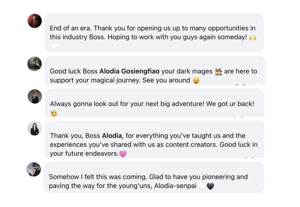 Comments to Alodia's post