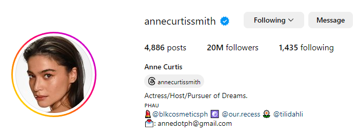 Anne Curtis-Smith's Instagram