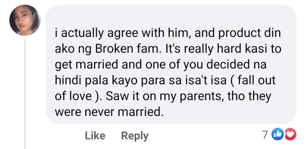 comments to marriage is just a paper statement