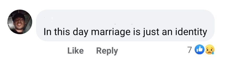 comments to marriage is just a paper statement