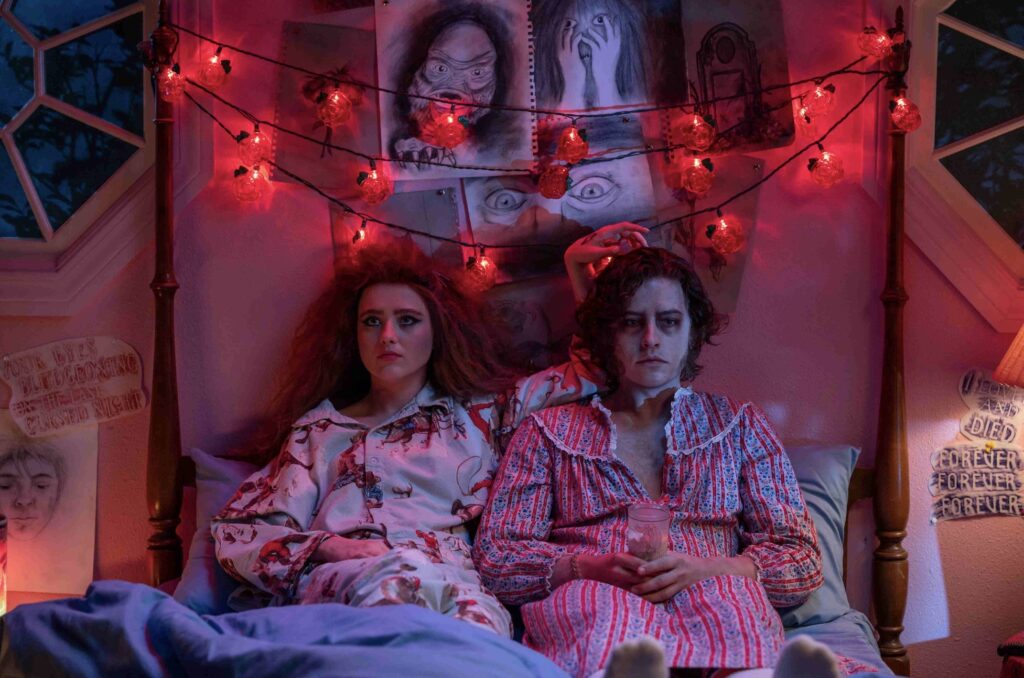 Kathryn Newton and Cole Sprouse in “Lisa Frankenstein”