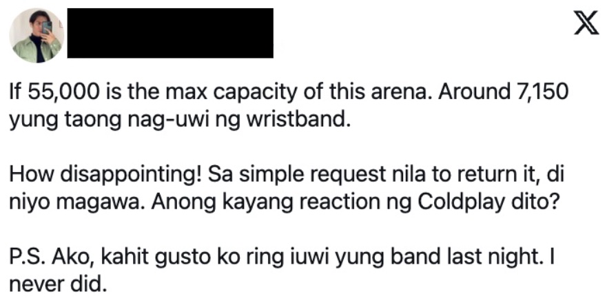reaction to coldplay wristband turnaround percentage