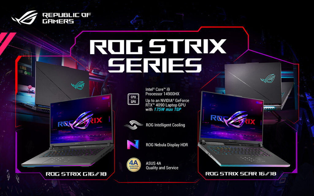 14th gen intel powered ROG strix laptops ASUS gamers