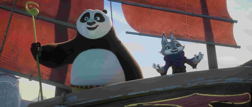 Po (Jack Black) and Zhen (Awkwafina) in Kung Fu Panda 4Photo credit: Universal Pictures International
