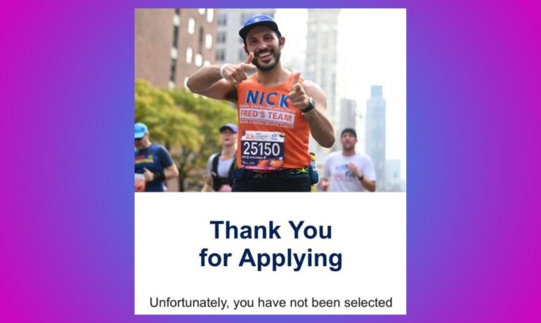 Marathon runner receives rejection email with his face on it, goes viral online