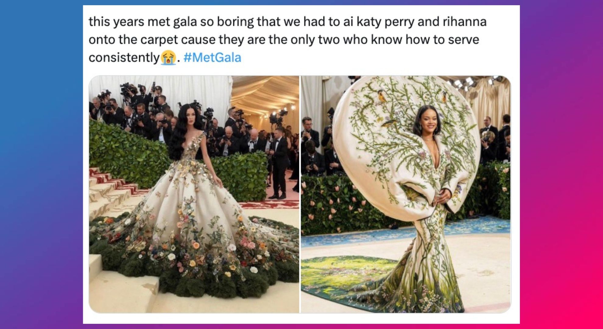 AI-generated images of Katy Perry and Rihanna 'attending' MET Gala dupe ...