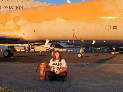 Climate activists arrested for spray-painting private jets in the UK