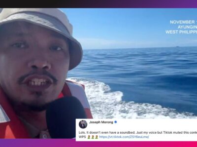 Social media users react as TikTok mutes Joseph Morong’s content on West Philippine Sea