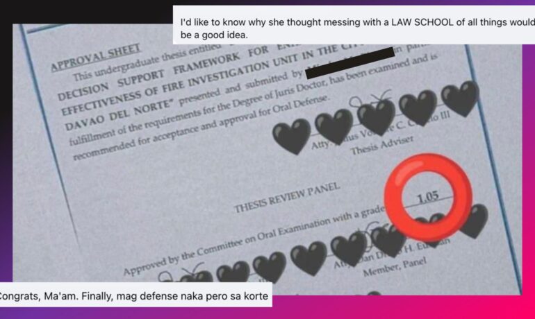 College in Davao responds to false thesis grade claim in Juris Doctor program, confirms individual is not enrolled
