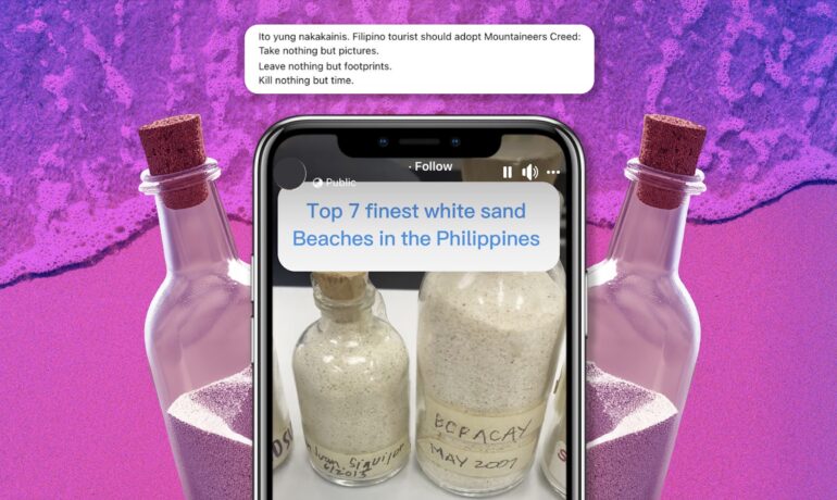 Content creator's video showing her collection of beach sand sparks environmental concerns