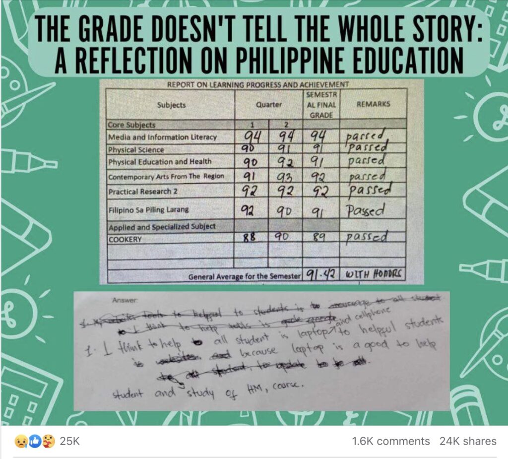 viral post about grades