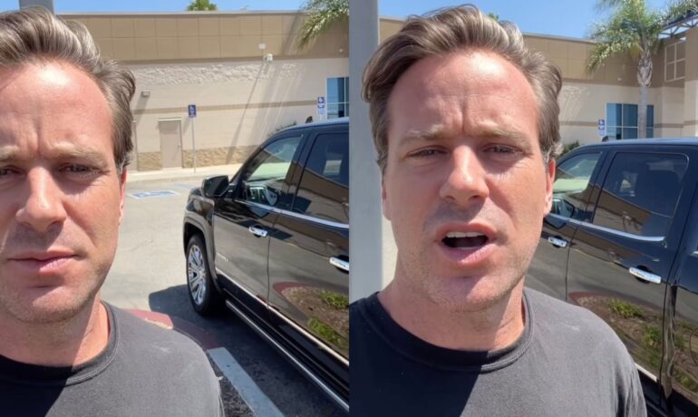 Armie Hammer sells his truck, reveals he can no longer afford the gas