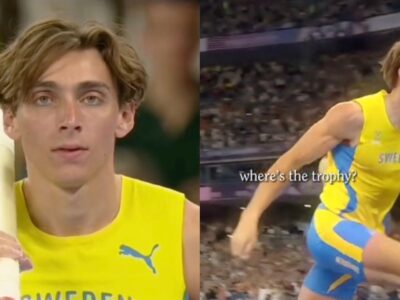 Armand Duplantis melts hearts with touching gesture after setting world record at the Olympics