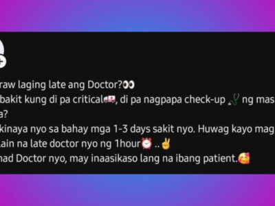 Filipino doctor receives criticism for his response to why doctors are ‘often late’