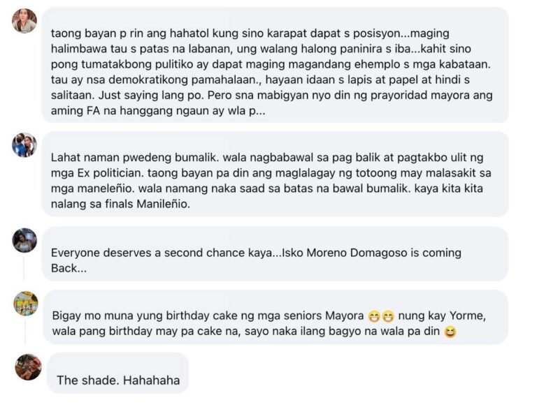 Throwing Shade Social Media Abuzz As Manila Mayor Posts ‘text Your